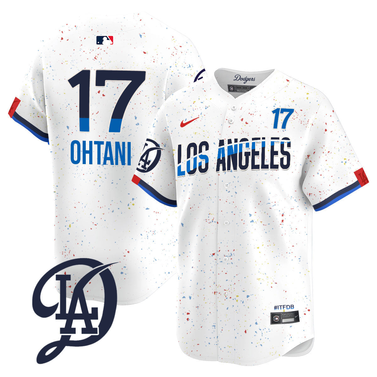 Men's Los Angeles Dodgers 2024 City Connect Limited Jersey - All Stitched - White, Shohei Ohtani