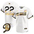 Men's Los Angeles Dodgers 2024 City Connect Limited Jersey - All Stitched - White Gold, Clayton Kershaw