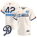 Men's Los Angeles Dodgers 2024 City Connect Limited Jersey - All Stitched - Cream, Jackie Robinson