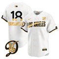 Men's Los Angeles Dodgers 2024 City Connect Limited Jersey - All Stitched - White Gold, Yoshinobu Yamamoto