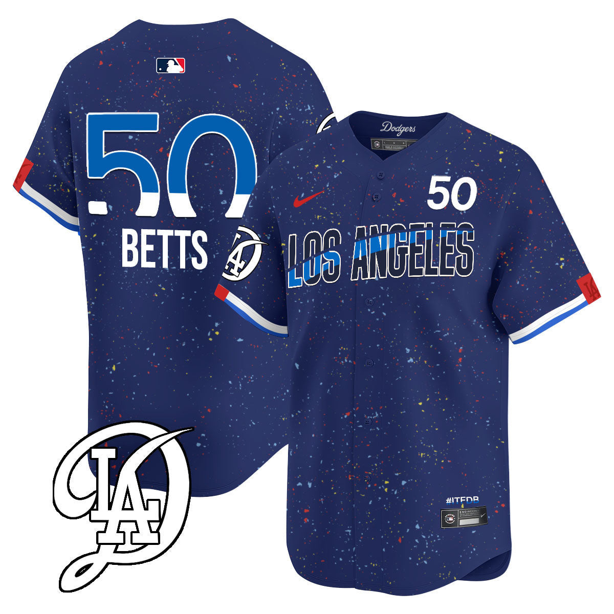 Men's Los Angeles Dodgers 2024 City Connect Limited Jersey - All Stitched - Royal, Mookie Betts