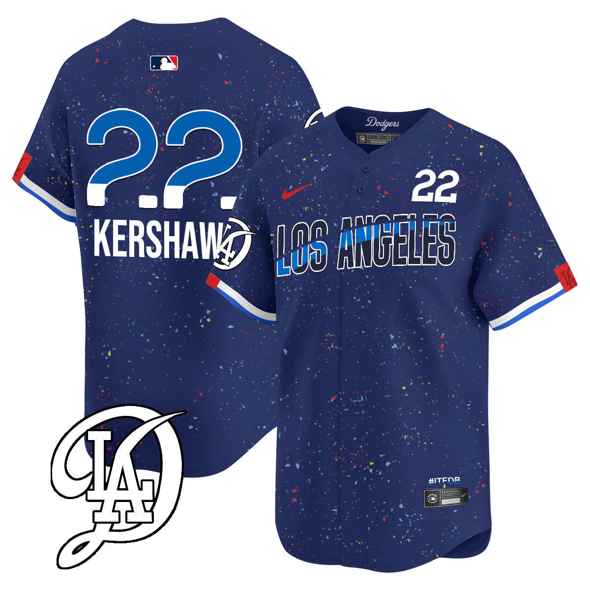 Men's Los Angeles Dodgers 2024 City Connect Limited Jersey - All Stitched - Royal, Clayton Kershaw