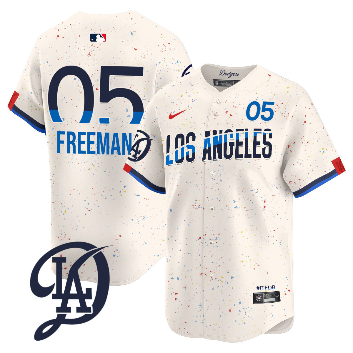 Men's Los Angeles Dodgers 2024 City Connect Limited Jersey - All Stitched - Cream, Freddie Freeman