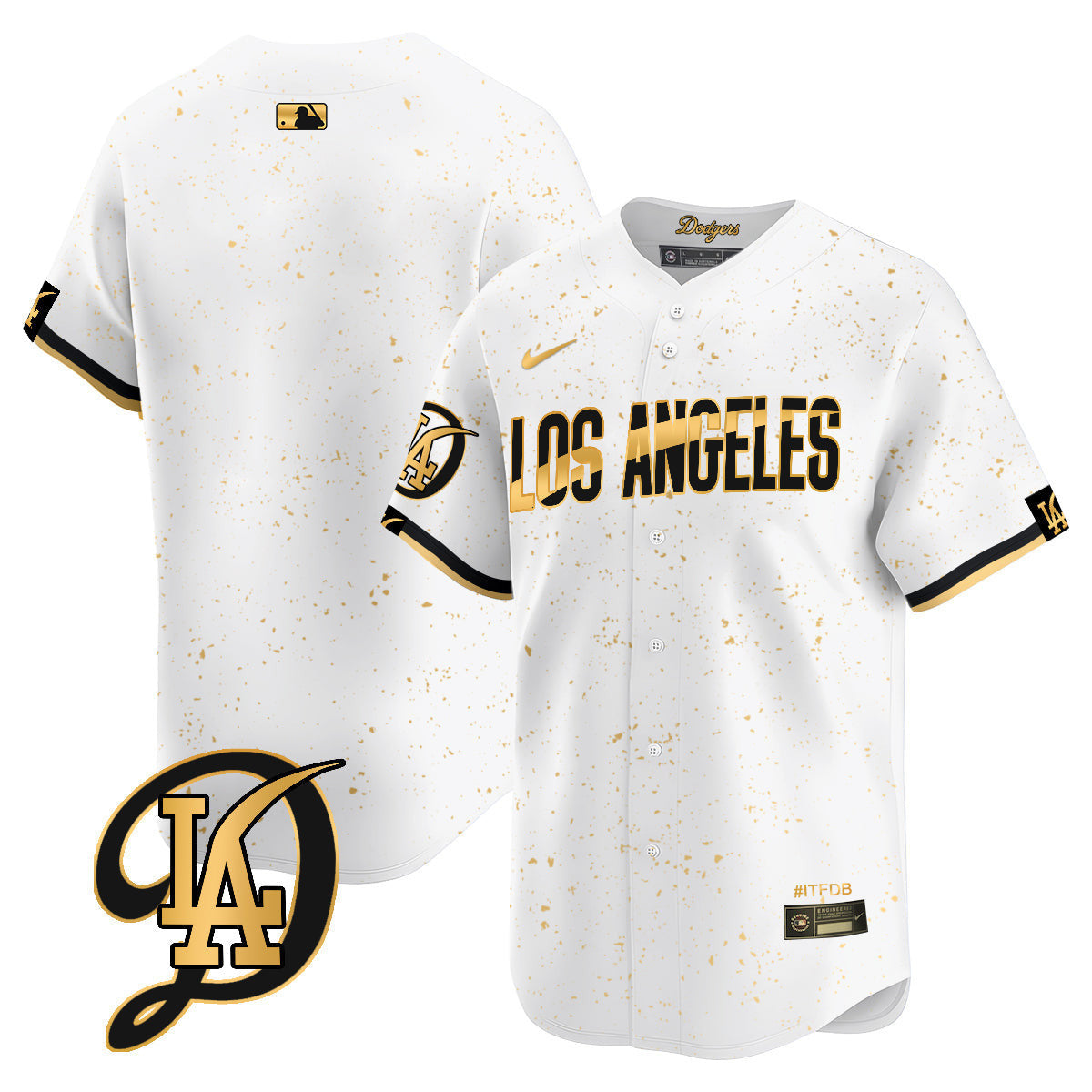 Men's Los Angeles Dodgers 2024 City Connect Limited Jersey - All Stitched - White Gold, Team