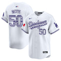 Men's Los Angeles Dodgers Mexico Vapor Premier Limited Jersey V3 - All Stitched - White, Mookie Betts