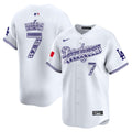 Men's Los Angeles Dodgers Mexico Vapor Premier Limited Jersey V3 - All Stitched - White, Julio Urías
