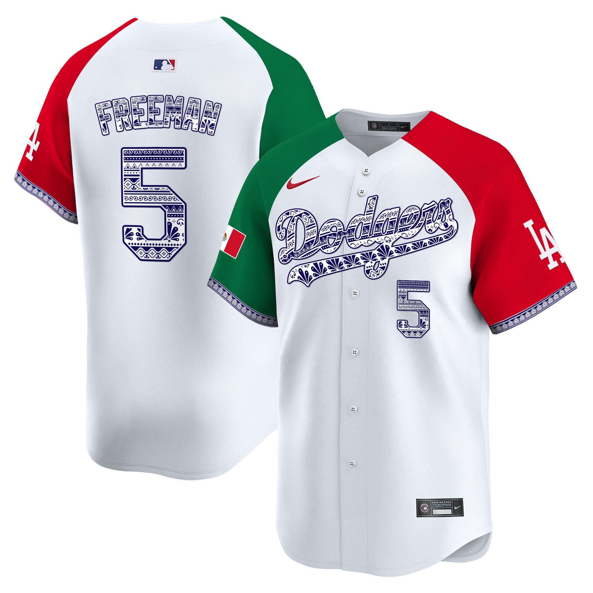 Men's Los Angeles Dodgers Mexico Vapor Premier Limited Jersey V3 - All Stitched - Alternate, Freddie Freeman