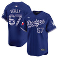 Men's Los Angeles Dodgers Mexico Vapor Premier Limited Jersey V3 - All Stitched - Royal, Vin Scully