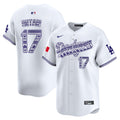 Men's Los Angeles Dodgers Mexico Vapor Premier Limited Jersey V3 - All Stitched - White, Shohei Ohtani
