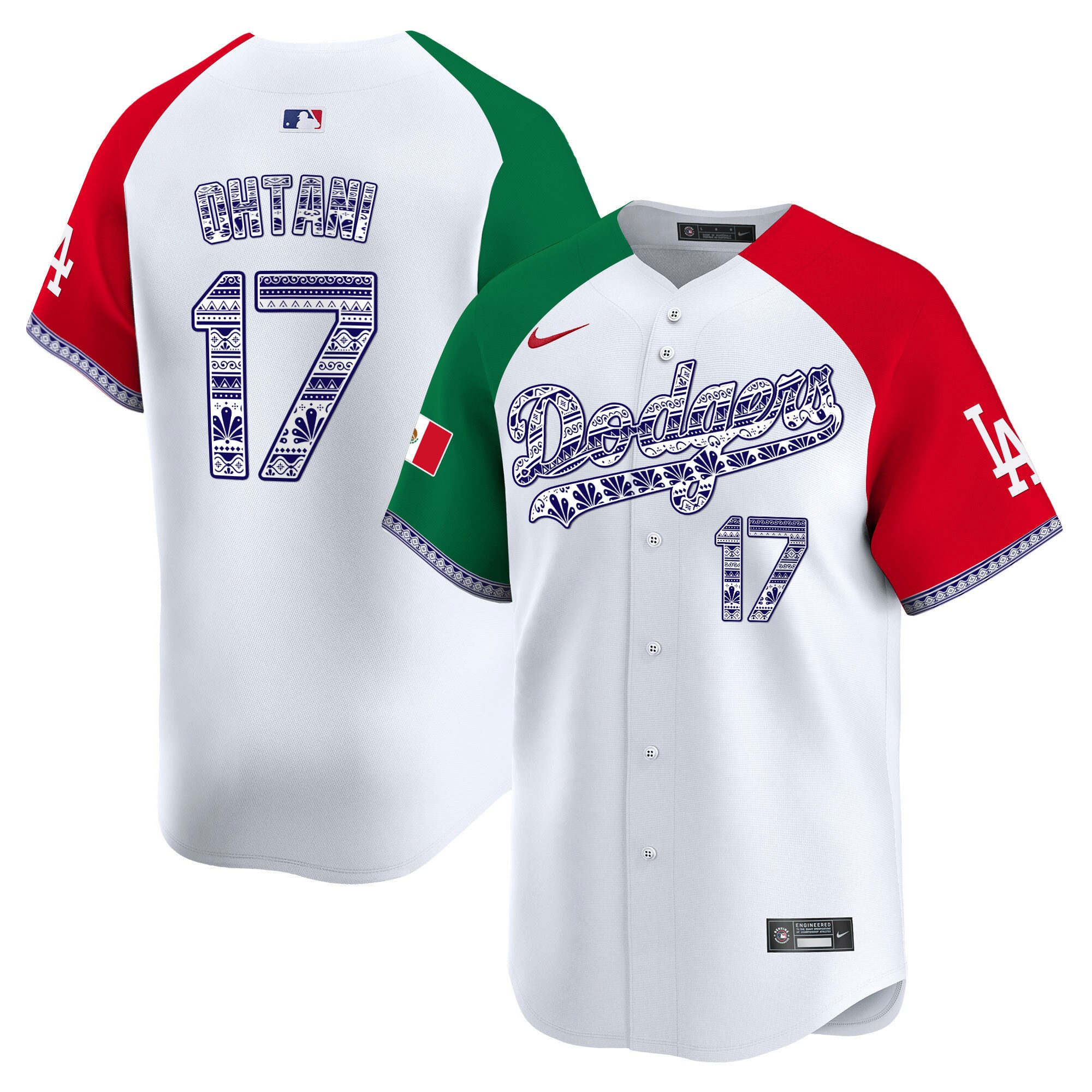 Men's Los Angeles Dodgers Mexico Vapor Premier Limited Jersey V3 - All Stitched - Alternate, Shohei Ohtani