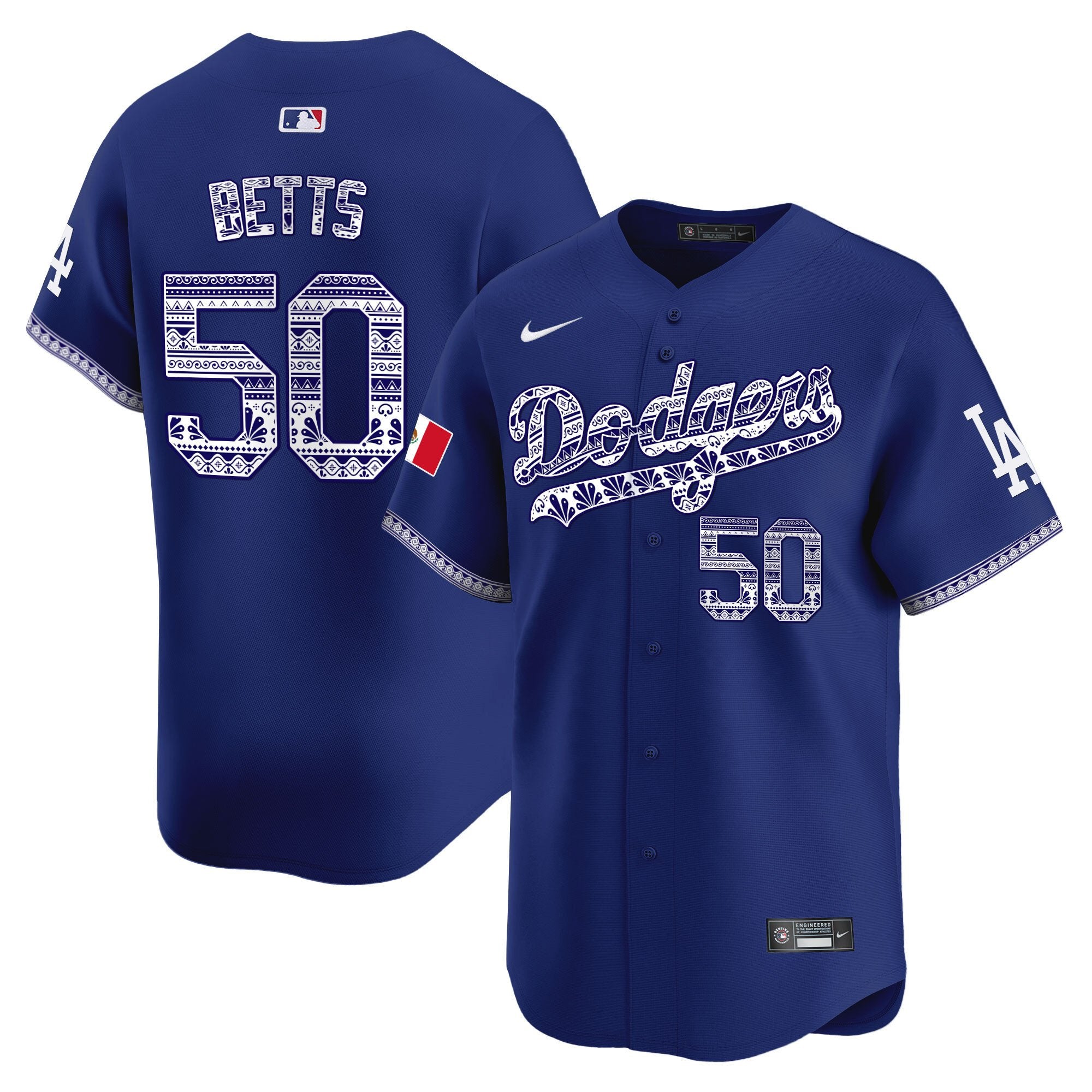 Men's Los Angeles Dodgers Mexico Vapor Premier Limited Jersey V3 - All Stitched - Royal, Mookie Betts