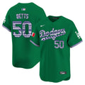 Men's Los Angeles Dodgers Mexico Vapor Premier Limited Jersey V3 - All Stitched - Green, Mookie Betts