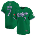 Men's Los Angeles Dodgers Mexico Vapor Premier Limited Jersey V3 - All Stitched - Green, Julio Urías