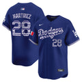 Men's Los Angeles Dodgers Mexico Vapor Premier Limited Jersey V3 - All Stitched - Royal, J.D. Martinez