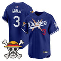 Men's Los Angeles Dodgers x One Piece 2025 Vapor Premier Limited Jersey - Stitched - Royal, Sanji