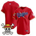 Men's Los Angeles Dodgers x One Piece 2025 Vapor Premier Limited Jersey - Stitched - Red, Team