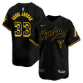 Men's Dodgers Fernando & 2024 World Series Champions Patch Vapor Premier Limited Jersey V2 - All Stitched - Black Gold, Vin Scully