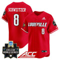 Men's Louisville Cardinals 2025 World Series Vapor Premier Limited Jersey - All Stitched - Red, Jake Schweitzer