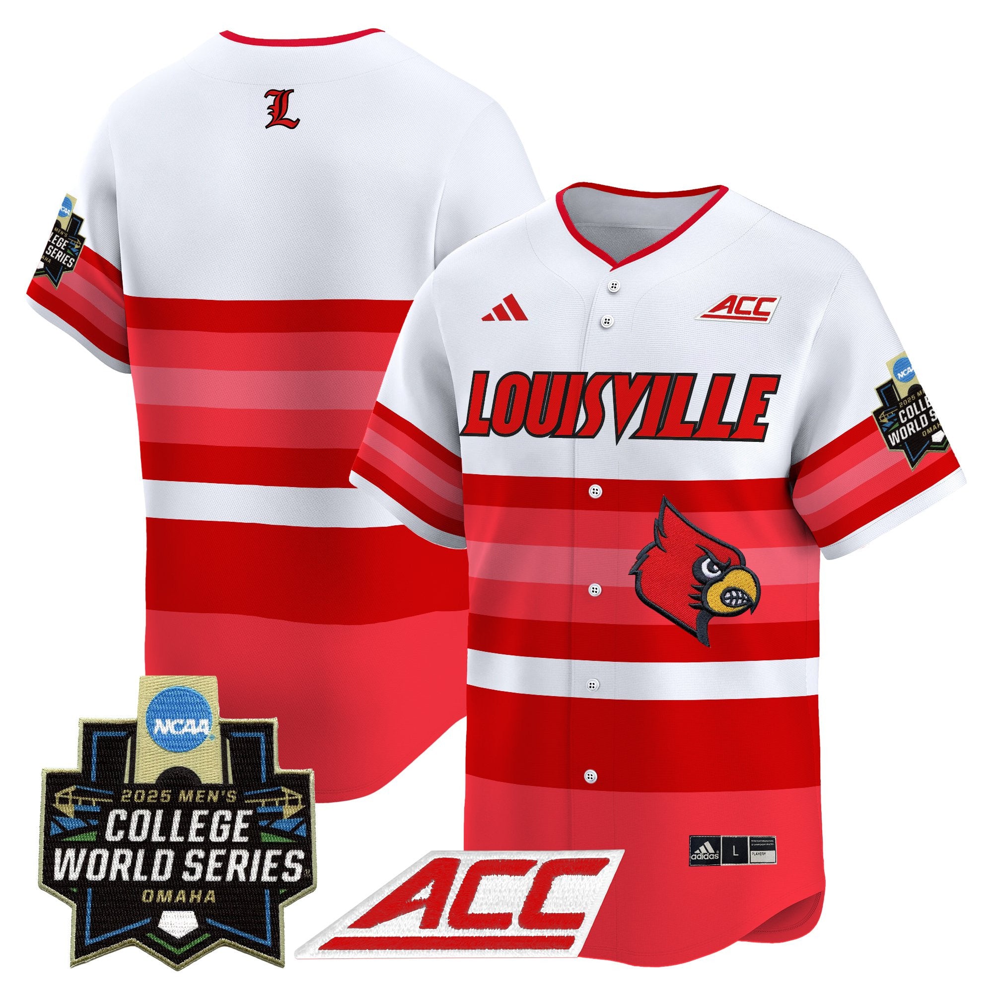 Men's Louisville Cardinals 2025 World Series Vapor Premier Limited Jersey - All Stitched - Gradient Stripes, Team