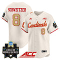 Men's Louisville Cardinals 2025 World Series Vapor Premier Limited Jersey - All Stitched - Cream, Jake Schweitzer