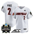 Men's Louisville Cardinals 2025 World Series Vapor Premier Limited Jersey - All Stitched - Pinstripe, Garret Pike