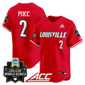 Men's Louisville Cardinals 2025 World Series Vapor Premier Limited Jersey - All Stitched - Red, Garret Pike