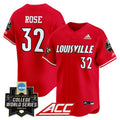 Men's Louisville Cardinals 2025 World Series Vapor Premier Limited Jersey - All Stitched - Red, Zion Rose