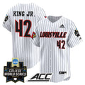 Men's Louisville Cardinals 2025 World Series Vapor Premier Limited Jersey - All Stitched - Pinstripe, Eddie King Jr.