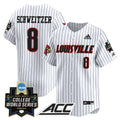 Men's Louisville Cardinals 2025 World Series Vapor Premier Limited Jersey - All Stitched - Pinstripe, Jake Schweitzer