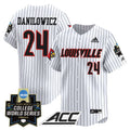 Men's Louisville Cardinals 2025 World Series Vapor Premier Limited Jersey - All Stitched - Pinstripe, Wyatt Danilowicz