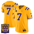 Men's LSU Tigers 100 Years of Tiger Stadium Patch Vapor Limited Jersey - All Stitched - Gold, Harold Perkins Jr.