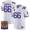 Men's LSU Tigers 100 Years of Tiger Stadium Patch Vapor Limited Jersey - All Stitched - White, Will Campbell