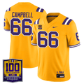 Men's LSU Tigers 100 Years of Tiger Stadium Patch Vapor Limited Jersey - All Stitched - Gold, Will Campbell