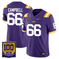 Men's LSU Tigers 100 Years of Tiger Stadium Patch Vapor Limited Jersey - All Stitched - Purple, Will Campbell