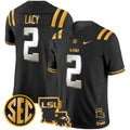 Men's LSU Tigers 2024 Louisiana Patch Gold Vapor Limited Jersey - All Stitched - Black Limited, Kyren Lacy