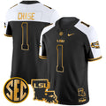 Men's LSU Tigers 2024 Louisiana Patch Gold Vapor Limited Jersey - All Stitched - Alternate, Ja'Marr Chase