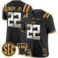 Men's LSU Tigers 2024 Louisiana Patch Gold Vapor Limited Jersey - All Stitched - Black Limited, John Emery Jr.
