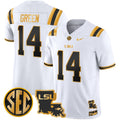 Men's LSU Tigers 2024 Louisiana Patch Gold Vapor Limited Jersey - All Stitched - White Gold, Trey'Dez Green