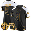 Men's LSU Tigers 2024 Louisiana Patch Gold Vapor Limited Jersey - All Stitched - Alternate, Joe Burrow
