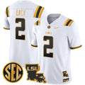 Men's LSU Tigers 2024 Louisiana Patch Gold Vapor Limited Jersey - All Stitched - White Gold, Kyren Lacy