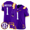 Men's LSU Tigers 2025 Louisiana Patch Vapor Limited Jersey - All Stitched - Purple, Aaron Anderson