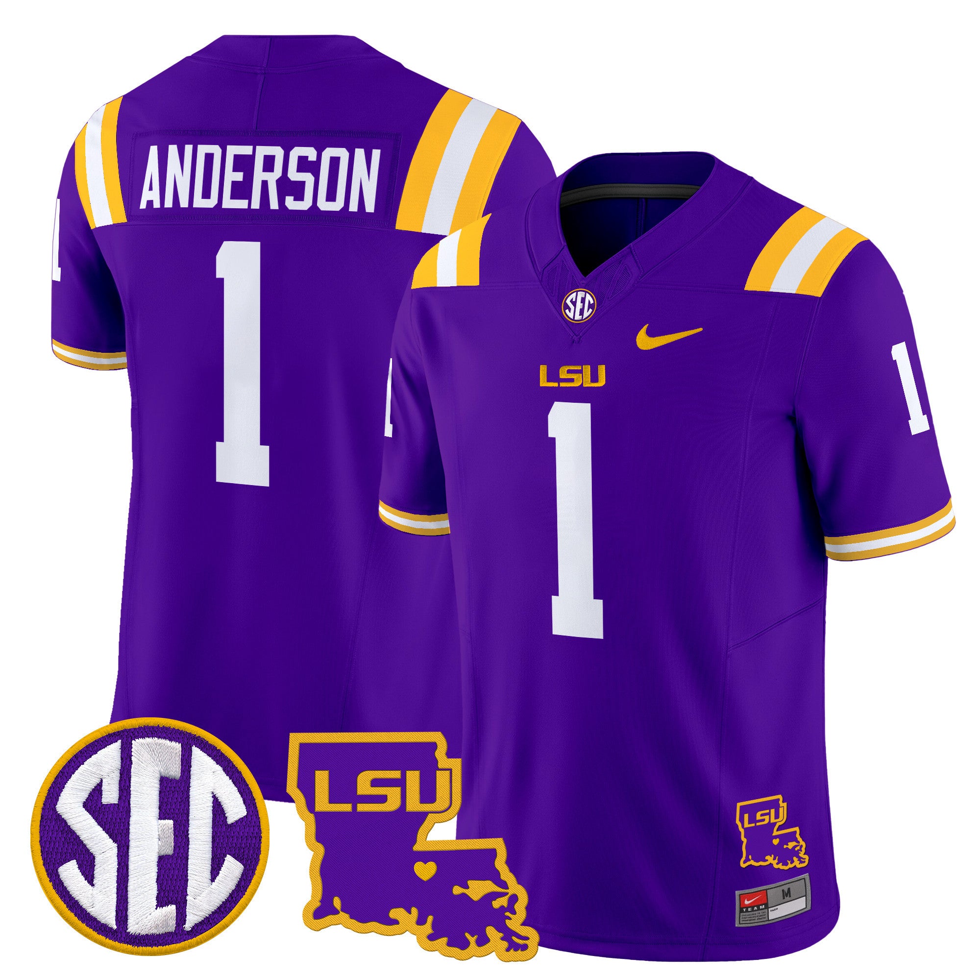 Men's LSU Tigers 2025 Louisiana Patch Vapor Limited Jersey - All Stitched - Purple, Aaron Anderson