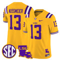 Men's LSU Tigers 2025 Louisiana Patch Vapor Limited Jersey - All Stitched - Gold, Garrett Nussmeier