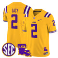 Men's LSU Tigers 2025 Louisiana Patch Vapor Limited Jersey - All Stitched - Gold, Kyren Lacy