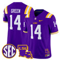 Men's LSU Tigers 2025 Louisiana Patch Vapor Limited Jersey - All Stitched - Purple, Trey'Dez Green