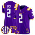Men's LSU Tigers 2025 Louisiana Patch Vapor Limited Jersey - All Stitched - Purple, Kyren Lacy