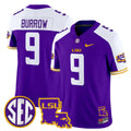 Men's LSU Tigers 2025 Louisiana Patch Vapor Limited Jersey - All Stitched - Purple Alternate, Joe Burrow