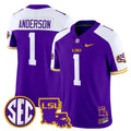 Men's LSU Tigers 2025 Louisiana Patch Vapor Limited Jersey - All Stitched - Purple Alternate, Aaron Anderson