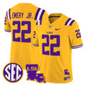 Men's LSU Tigers 2025 Louisiana Patch Vapor Limited Jersey - All Stitched - Gold, John Emery Jr.