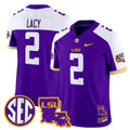 Men's LSU Tigers 2025 Louisiana Patch Vapor Limited Jersey - All Stitched - Purple Alternate, Kyren Lacy